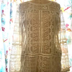 “next “, Sz.14 sheer lace top, Boho, gypsy ,fairy,romantic shabby, Downton,sexy